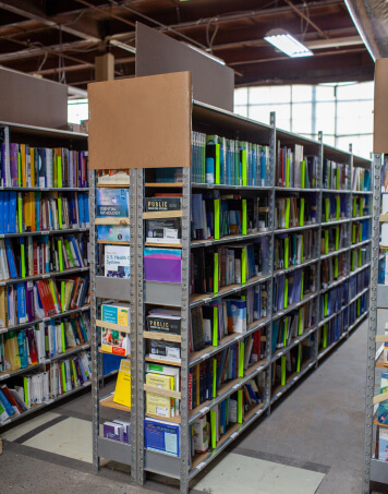 Warehouse filled with K12 and college used textbooks